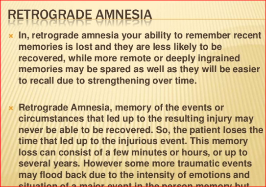 Retrograde Amnesia Types